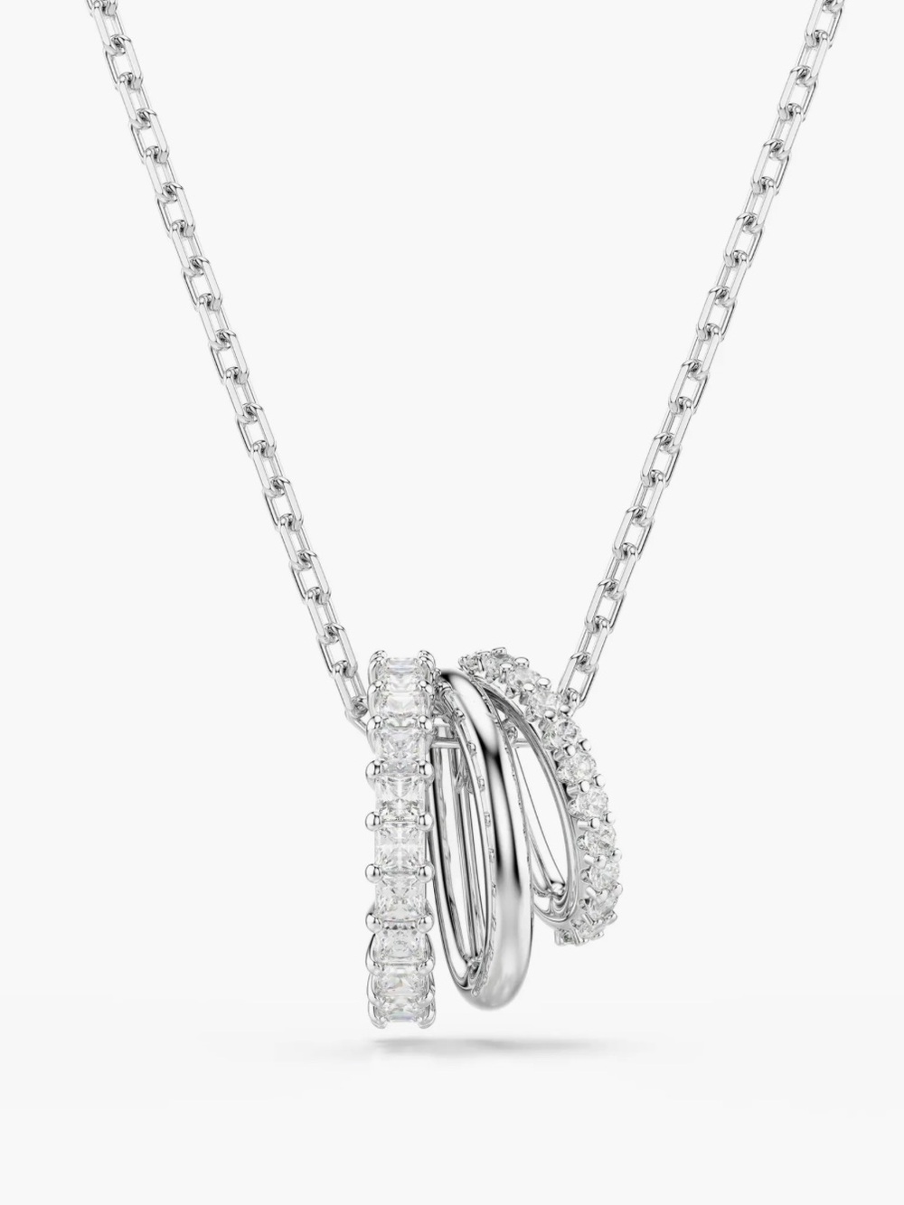 Swarovski Silver Crystal Hyperbola Ring Pendant Necklace - Picture 2 of 5